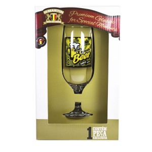 TAÇA DE VIDRO FLORIPA PARA CERVEJA RETRÔ ONLY FRESH BEER - 300 ML - 17 CM - MODELO 04 - 07732-4