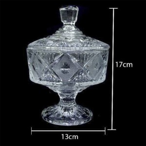 BOMBONIERE DE VIDRO COM PEDESTAL  19X13 CM - UH9905