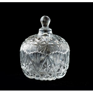 BOMBONIERE DE VIDRO COM TAMPA 14X10 CM - UH105