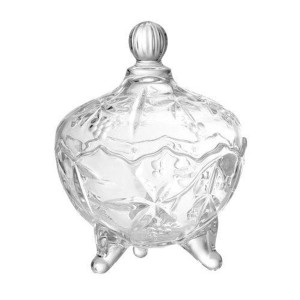 BOMBONIERE DE VIDRO COM PÉ 14 CM - UH0100033