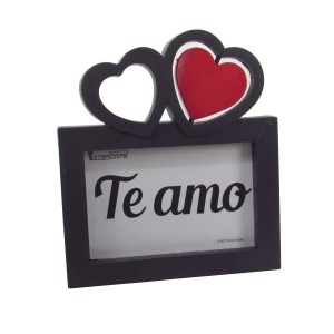 PORTA RETRATO DE PLASTICO COM 2 CORAÇÕES 10X15 HP65838-PT