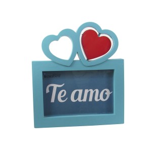 PORTA RETRATO DE PLASTICO COM 2 CORAÇÕES 10X15 HP65838-VD