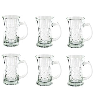 JOGO DE XÍCARA PARA CAPUCCINO COM RELEVO 150 ML COM 06 PEÇAS -VDA09081