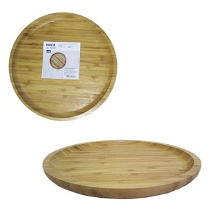 BANDEJA EM BAMBU PARA SERVIR 30 CM REDONDA - 97043