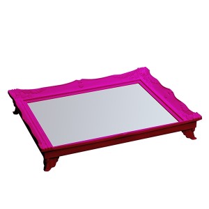 BANDEJA ESPELHADA PINK 24,5 X 29,5 CM