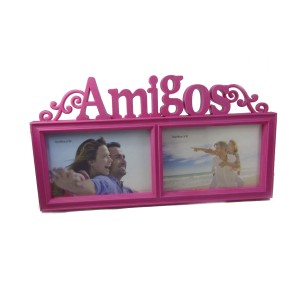 PORTA RETRATO DE PLASTICO DUPLO AMIGOS 10X15 - PR001A-RS
