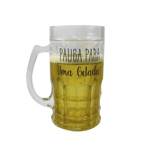 CANECA PARA CHOPP PLASTICO 400ML PAUSA PARA UMA GELADA - 99905-2