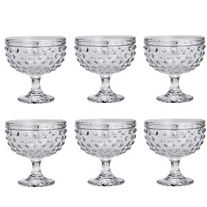 JOGO DE 6 TAÇAS PARA SOBREMESA EM VIDRO 370 ML - 6641