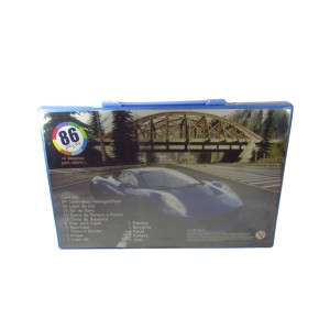 ESTOJO ESCOLAR 86 PECAS MENINO CARRO AZUL - MT86BOY-AZ