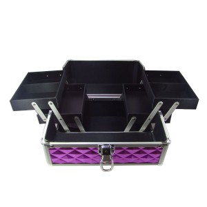 MALETA PARA MAQUIAGEM EM ALUMÍNIO 26X18X19 - HC82342-AM