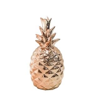 COFRE ABACAXI CERÂMICA DECORAÇÃO COBRE 22CM - 72667-CO