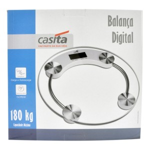 BALANÇA DIGITAL VIDRO TEMPERADO PARA BANHEIRO REDONDA CAPACIDADE 180 KG - CA05016