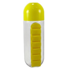 GARRAFA DE PLASTICO COM PORTA COMPRIMIDOS 600 ML TW277-AM