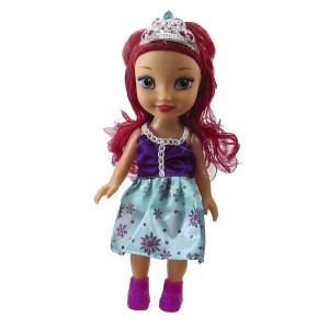 BONECA DE PLÁSTICO 26,5CM COM VESTIDO TIFFANY E ROXO - JB671-5