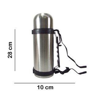 GARRAFA ISOTÉRMICA DE INOX 1 LITRO COM ALÇA DE PLÁSTICO - GDR0298