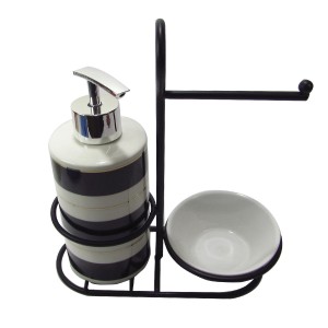 JOGO PARA BANHEIRO DE PORCELANA  BRANCO 03 PEÇAS -1350-LISTRAS