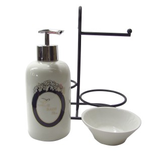 JOGO PARA BANHEIRO DE PORCELANA  BRANCO 03 PEÇAS -1350-DECOR