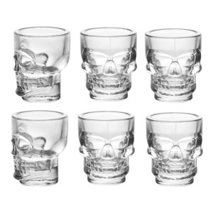 JOGO COM 06 COPOS DE VIDRO CAVEIRA - CAPAC. 250 ML - 73748