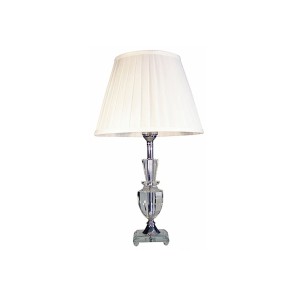 ABAJUR DE CRISTAL COM CUPULA DRAPEADA BRANCA BIVOLT 50 CM - 692