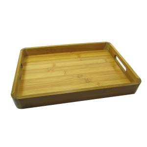 BANDEJA PARA SERVIR COM ALÇA DE MADEIRA E CANTOS ARREDONDADOS 22X33CM - 73429