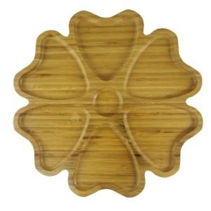 PETISQUEIRA DE BAMBU COM 06 DIVISÓRIAS E UMA CENTRAL PARA MOLHOS - 30CM -TRC8072