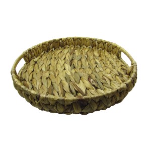 BANDEJA DE PALHA ENTRELAÇADA E BASE DE METAL REDONDA 30CM - 73786