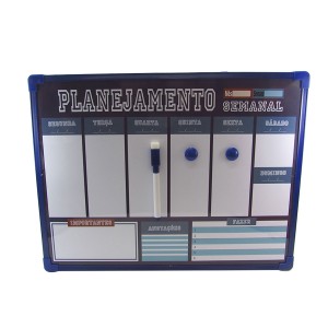 LOUSA MAGNÉTICA DE PLÁSTICO PLANNER SEMANAL - 40CM  - HE66316- AZ