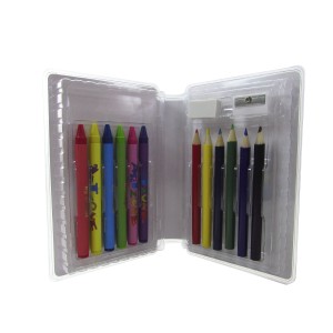 ESTOJO ESCOLAR 18 PECAS TRANSPARENTE - ESTAMPA ESPAÇO   - MT18T-3