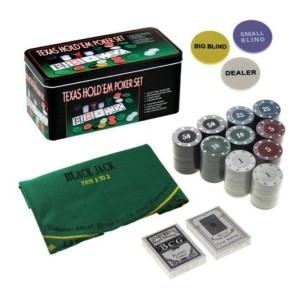 JOGO DE POKER 200 FICHAS NUMERADAS NA LATA EM ALUMINIO - MB87054