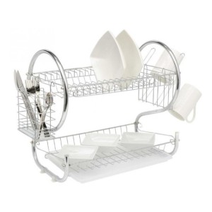 ESCORREDOR DE LOUÇA DE METAL E PLÁSTICO  - 39.5X25CM - 0271