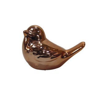 PASSARO PARA DECORAÇÃO CERAMICA 10X8CM GOLD ROSE - F161407-GR