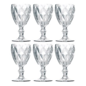 JOGO DE TAÇA DE VIDRO COM 6 PEÇAS 260 ML - DIAMOND 6473