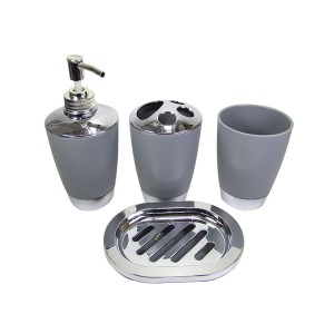 KIT DE BANHEIRO DE PLASTICO COM 4 PEÇAS - 3584-CZ