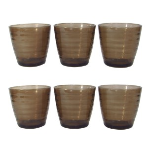 JOGO DE COPO DE VIDRO COM 06 PEÇAS COLOR CANNES 230ML -VDA14024-MR