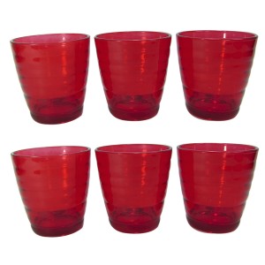 JOGO DE COPO DE VIDRO COM 06 PEÇAS COLOR CANNES 230ML -VDA14024-VM