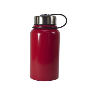 GARRAFA  DE INOX 600 ML COM BOLSA DE COURINO E ALÇA - WC409392 -VM