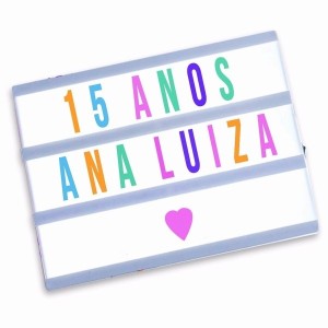 ENFEITE LETREIRO LUMINOSO DE PLÁSTICO ( LIGHT BOX ) 30X20 - XT0017-COLOR