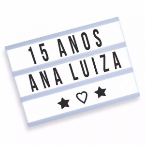 ENFEITE LETREIRO LUMINOSO DE PLÁSTICO ( LIGHT BOX ) 30X20 - XT0002-PT