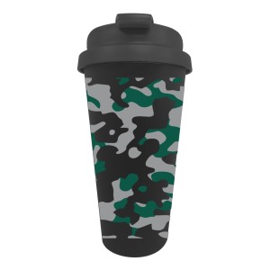 COPO TÉRMICO ESTAMPA CAMUFLADO VERDE DE PLÁSTICO 500 ML - CS0061-H