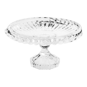 PRATO PARA BOLO COM PEDESTAL DE CRISTAL RENAISSANCE 10,5X18CM - 7494