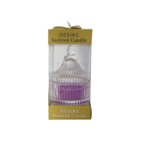 CASTIÇAL DE VIDRO COM TAMPA E VELA AROMATIZADA 9CMX6CM - F194121-RX