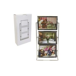 PORTA RETRATO METAL GIRATORIO TRIPLO VERTICAL PARA 6 FOTOS 10X15CM SXK5503