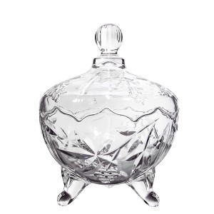 BOMBONIERE DECORADA EM VIDRO 20 X 14 CM - JZ511