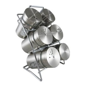 PORTA CONDIMENTO DE METAL COM 7 PEÇAS REVESTIDO EM INOX - TRC8305