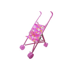 CARRINHO DE BONECA DE PLÁSTICO ESTAMPA DE FLORZINHA 50 CM - DMT5082-B