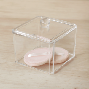 ORGANIZADOR DE ACRILICO MULTIUSO COM TAMPA  8.5X9.5X9.5 - ACR17