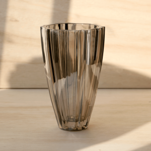 VASO DE VIDRO FUMÊ DECORATIVO 23CM  - 9126VSB