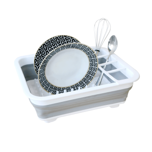 ESCORREDOR DE LOUÇA RETRATIL DE SILICONE E PLÁSTICO - 13X30X36 - HU56505-CZ