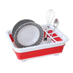 ESCORREDOR DE LOUÇA RETRATIL DE SILICONE E PLÁSTICO - 13X30X36 - HU56505-VM