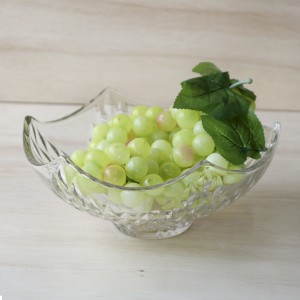 FRUTEIRA DE VIDRO BOWL COM DETALHES NO VIDRO EM ALTO RELEVO 25X11 CM - P27A